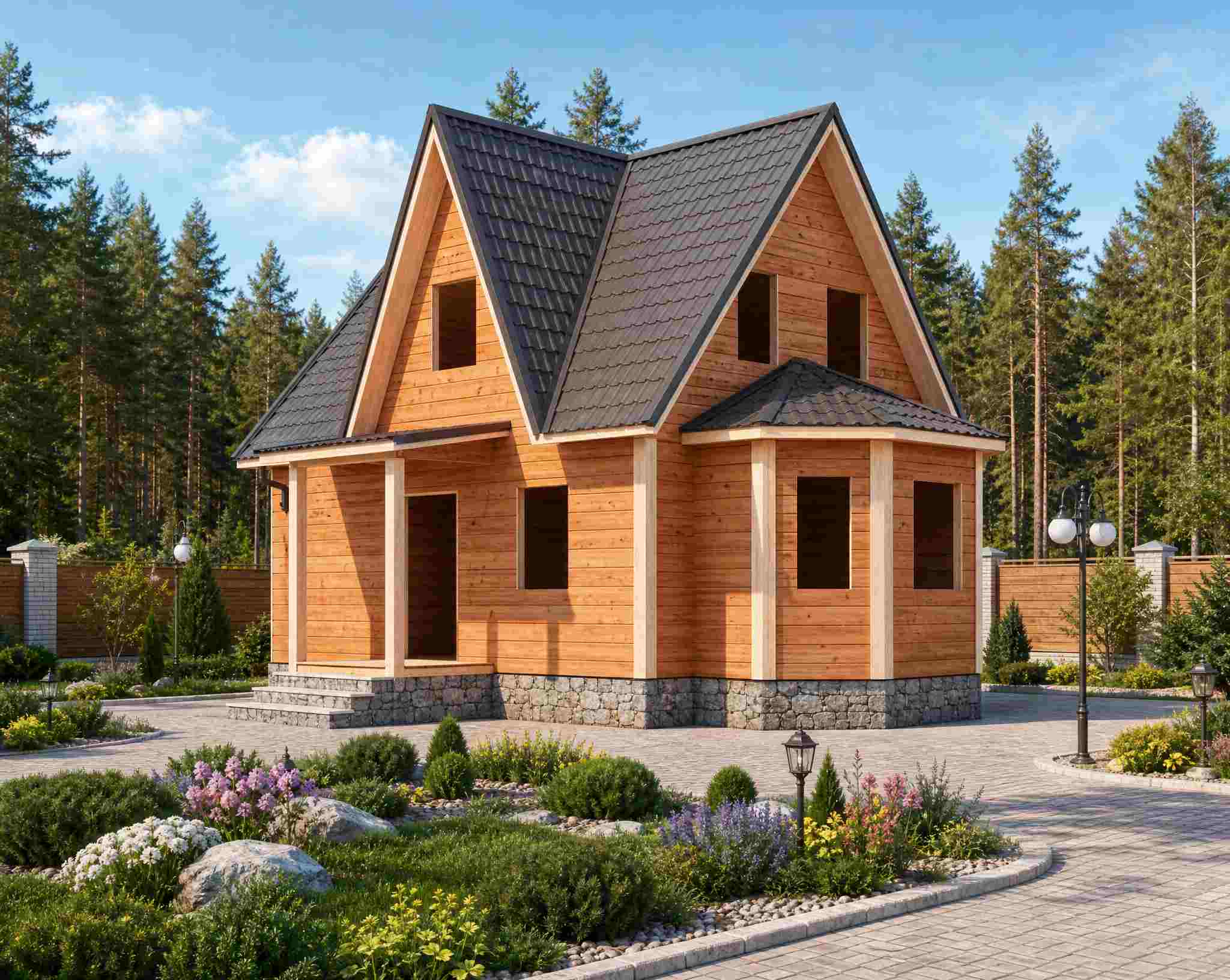 Каркасный дом без внутренней отделки 6х8