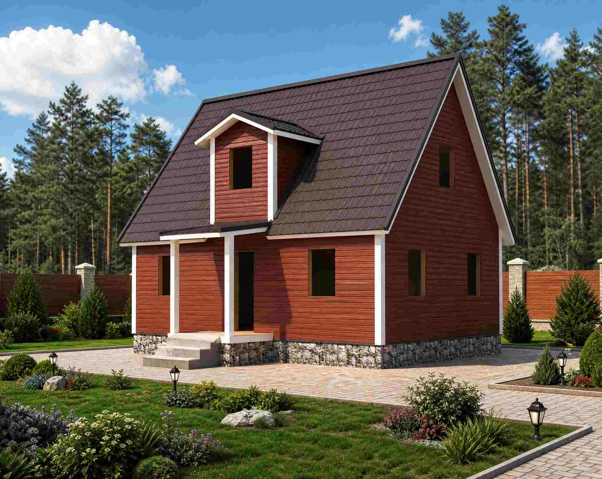 Каркасный дом без внутренней отделки 6х8