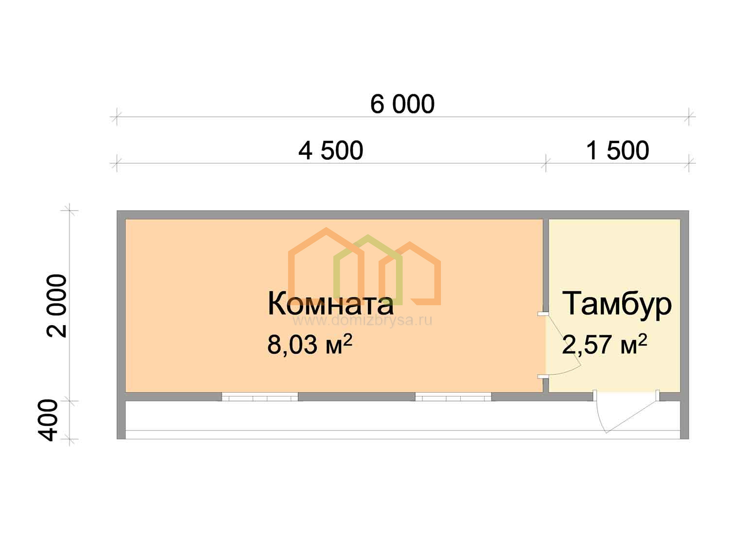 Бытовка для дачи в стиле хай-тек с цветным профлистом 6х2.4 6х2.4 ...