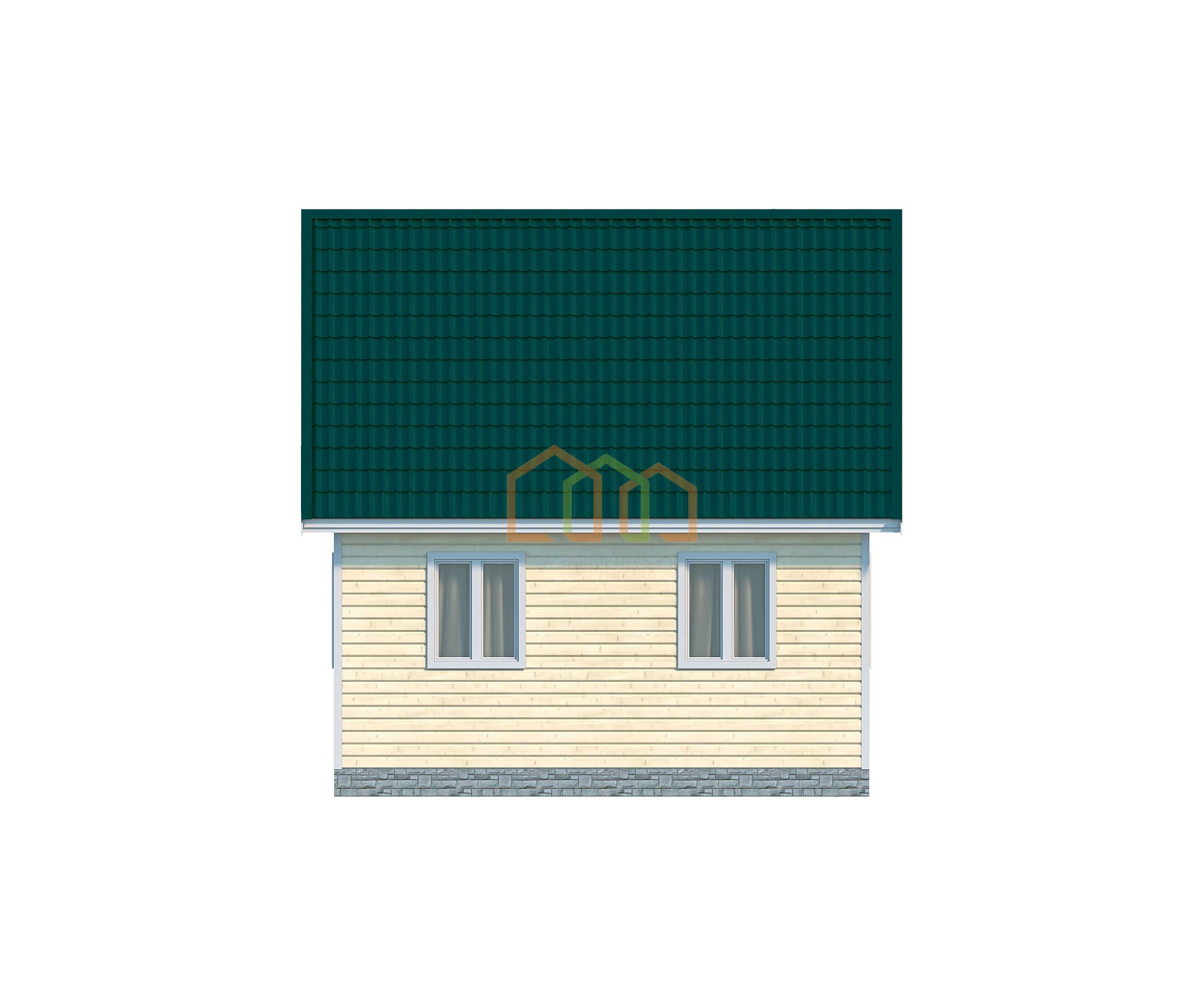 Каркасная баня с мансардой Меркурий (К) 6x8 Площадь: 75 м? с террасой ...