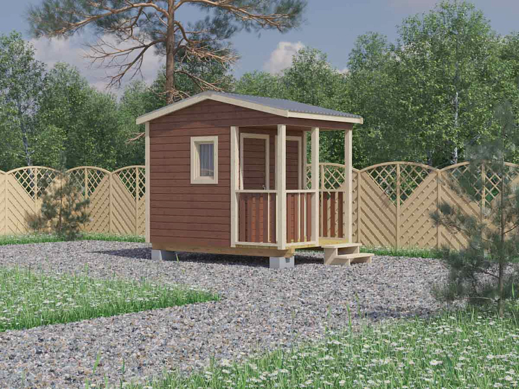 Хозблок для дачи Агата-3 (СБО) 2х3 Площадь: 6 м² с террасой без ...