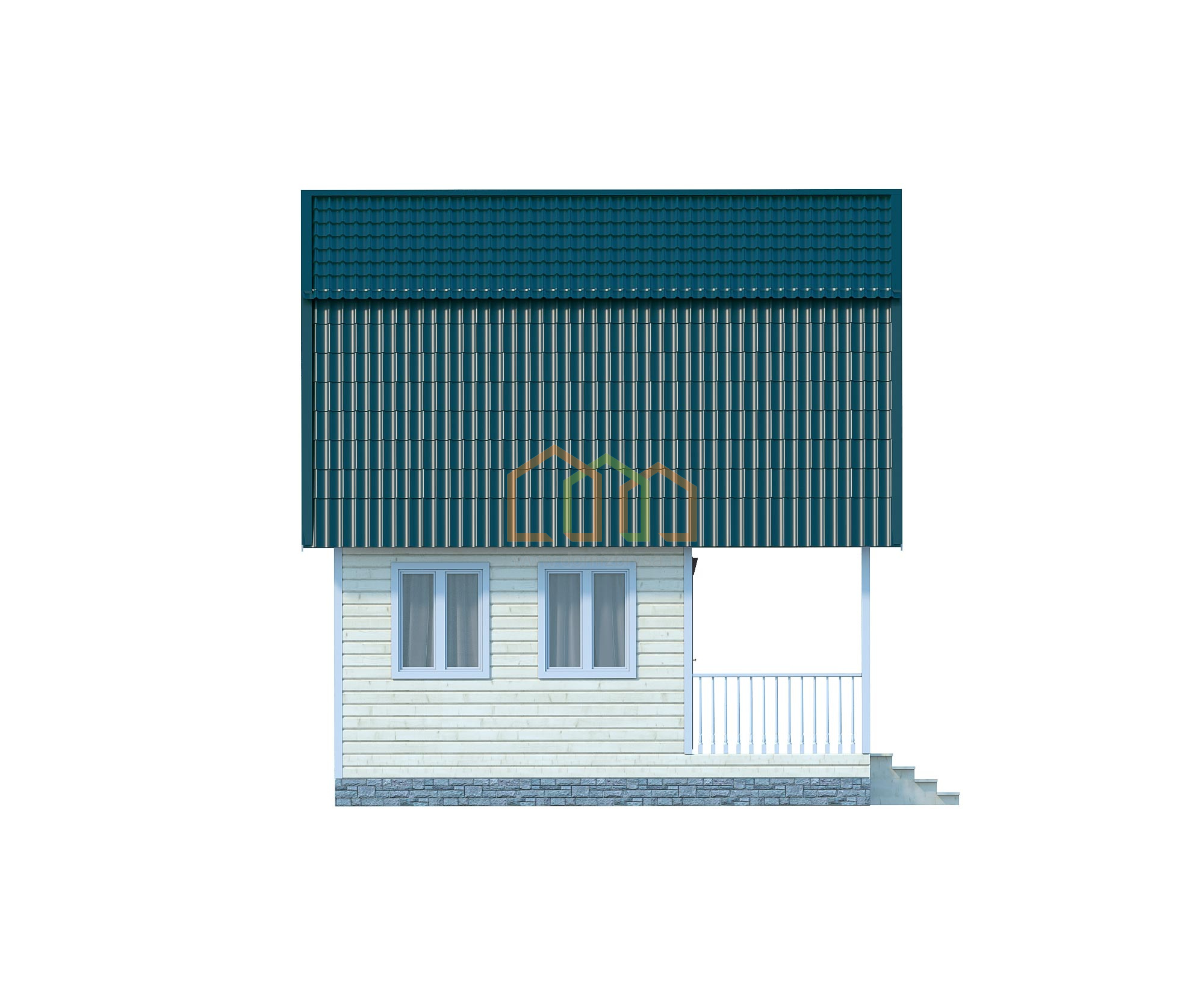 Каркасная баня с мансардой Венера (К) 6x6 Площадь: 63 м? с балконом под ...