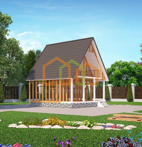 Каркасный дом без отделки 6х6
