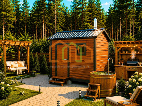 Перевозная каркасная баня 2х2,3 (150)