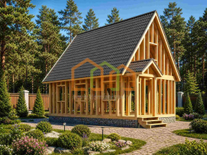 Каркасный дом без отделки 6х7