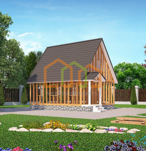 Каркасный дом без отделки 6х7