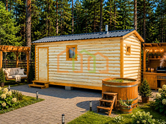 Перевозная баня из бруса 6х2,3