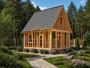 Каркасный дом без отделки 6х6
