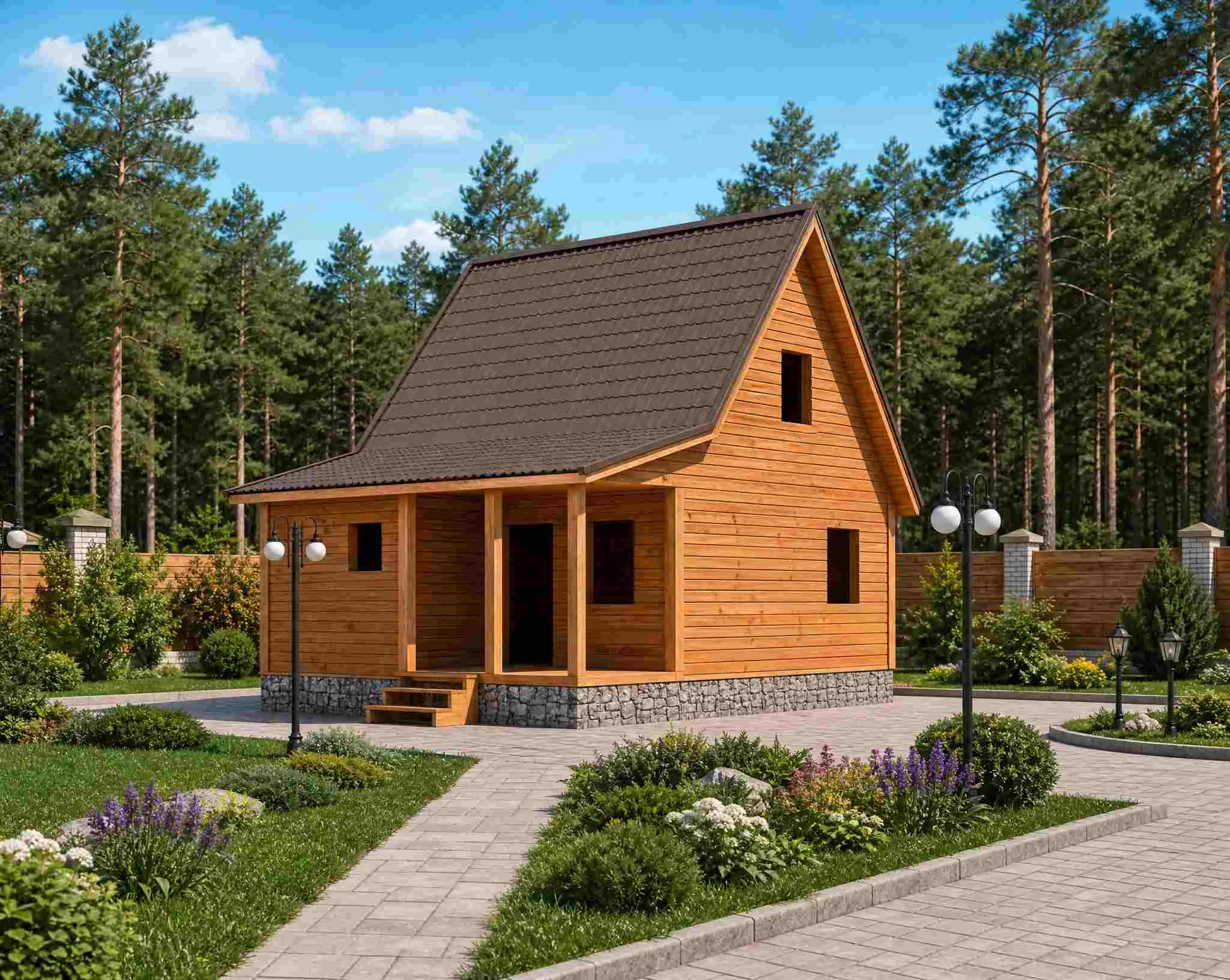 Каркасный дом без внутренней отделки 6х8